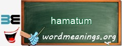 WordMeaning blackboard for hamatum